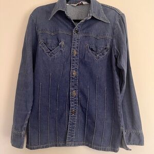 Vintage cotton denim Western Button up shirt Men's size 36